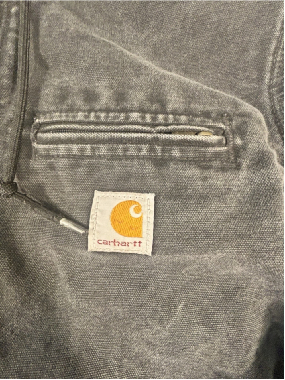 CARHARTT WJ141 Womens Medium Black Sandstone Duck Sherpa Lined Jacket Hood - Picture 3 of 7